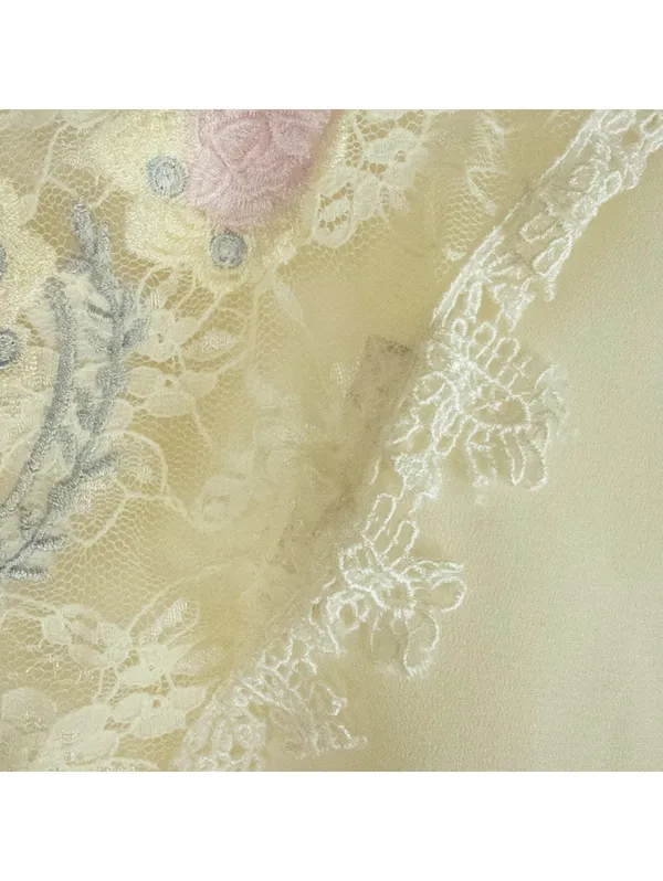 Synergy Vintage Ivory Floral Lace Blouse Womens 6 Small - Image 6