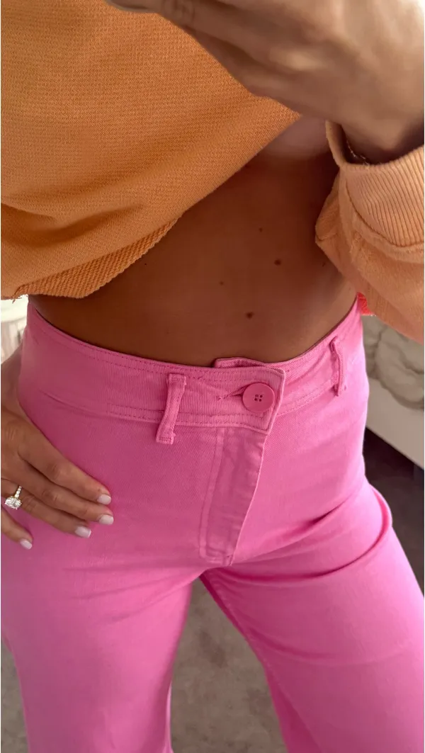 ZARA Pink Jeans Wide-Leg - Image 4