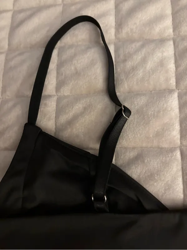 Women’s Black Satin Corset Crop Top Size M - Image 6