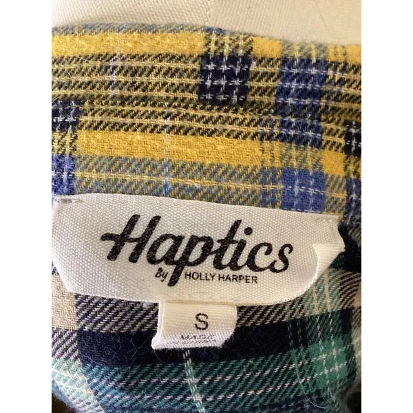 Haptics By Holly Harper Colorblock Plaid Flannel Oversized Shirt Small - Image 4