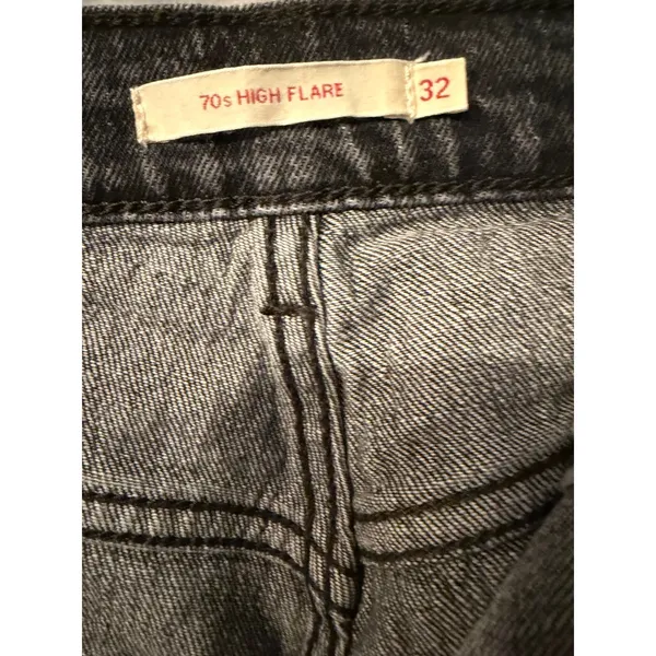 Levi's Premium 70s‎ High Flare Jeans Womens 32 Black High Rise Retro Bell Bottom - Image 2