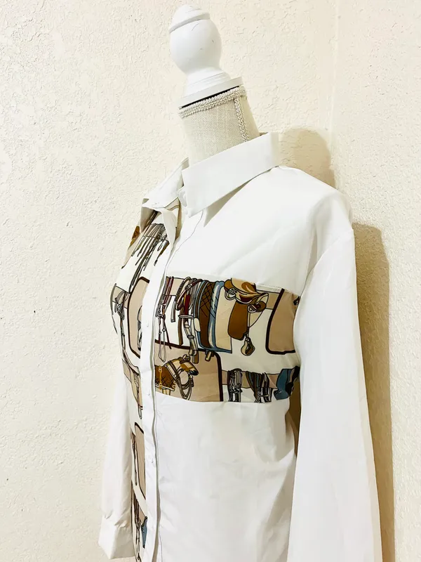 Equestrian Blouse White Size XL - Image 3
