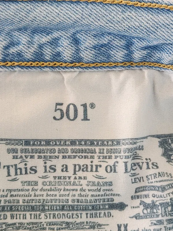 Levi's 501 Light Wash Cutoff Denim Shorts Size 27 - Image 11