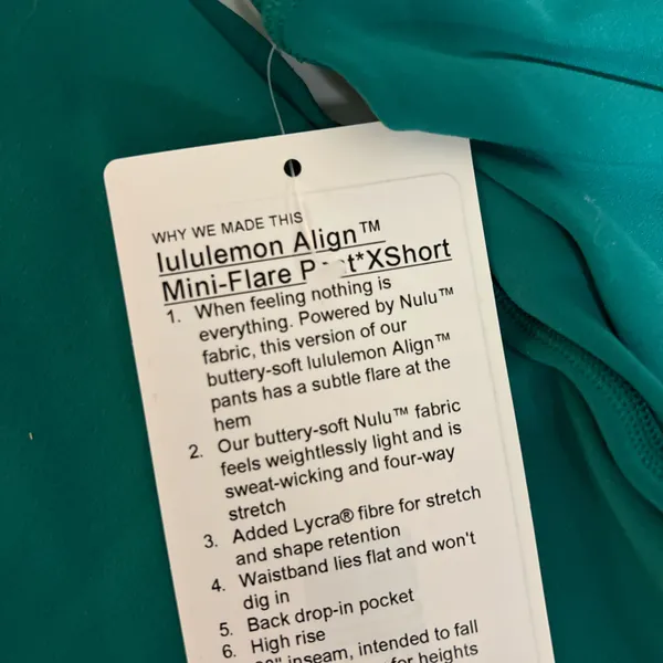 Lululemon Align Mini- Flare Pant*X Short Color Casscade green - Image 3