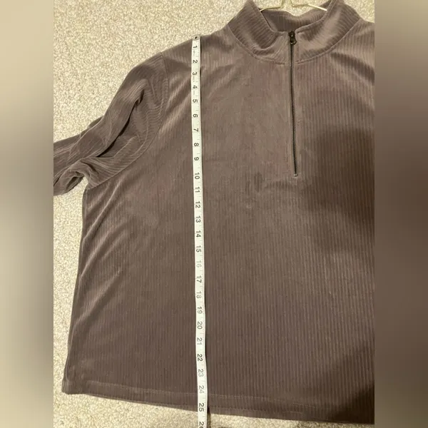 Livi Quarter Zip Pullover Velour Sweatshirt Women‎ size 26/28 active athleisure - Image 10