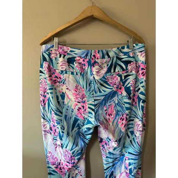 Lilly Pulitzer Kelly Knit Skinny Ankle Pant Mr Peacock Blue Tweethearts Size 14 - Image 5