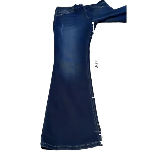 Kancan Flare Jeans Womens 29 Dark Wash High Rise Distressed Stretch Denim‎ - Image 10