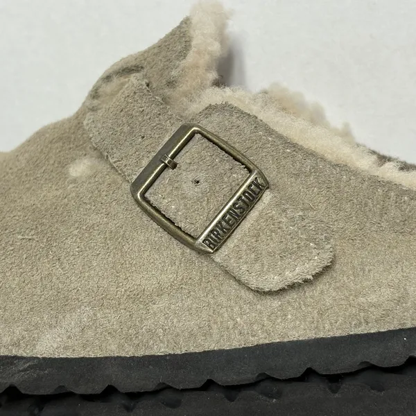 Birkenstock Boston Shearling Suede Leather - Taupe -‎ Size 40. - Image 11