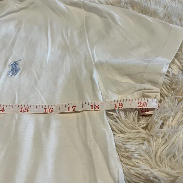 Ralph Lauren Sport Top Womens Crew Neck Short Sleeve White With Baby Blue Pony L - Image 3