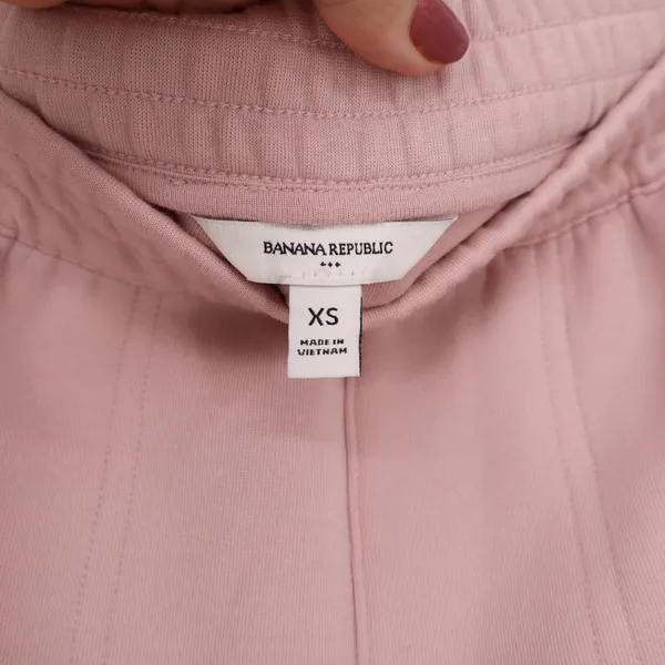 Banana Republic Pants Womens XS Wide Leg Pink Cropped Knit Elastic Waist Good - Image 2