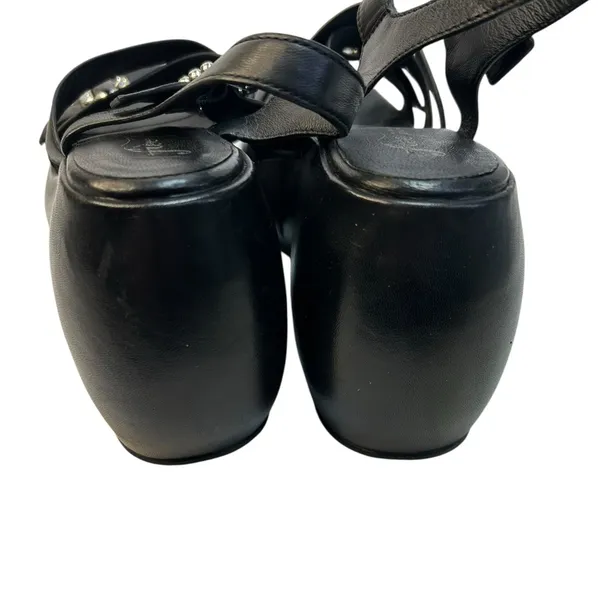 New Free People Brooklyn Ankle Strap Platform Sandal Black Leather Size 7.5 - Image 11