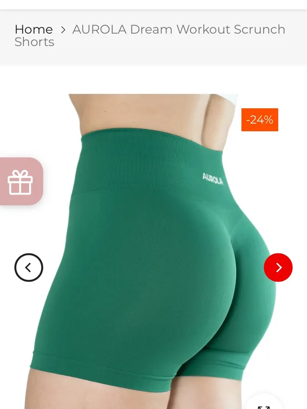 AUROLA Dream Workout Scrunch Shorts Size M Green Size M - Image 6