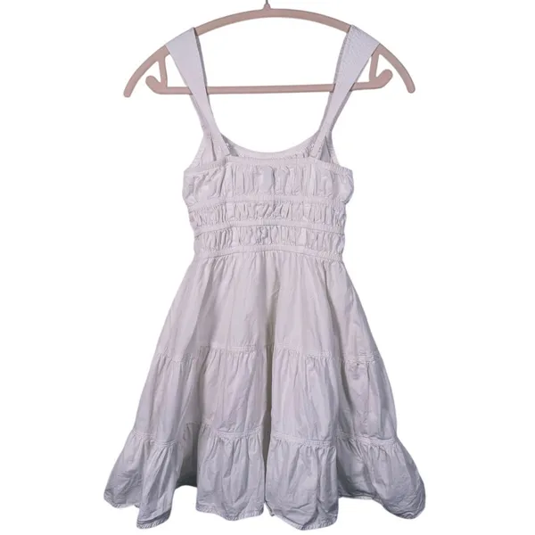 Sunday Best Martine Tiered Cotton Poplin Mini Dress XXS White Coquette Cottage - Image 3