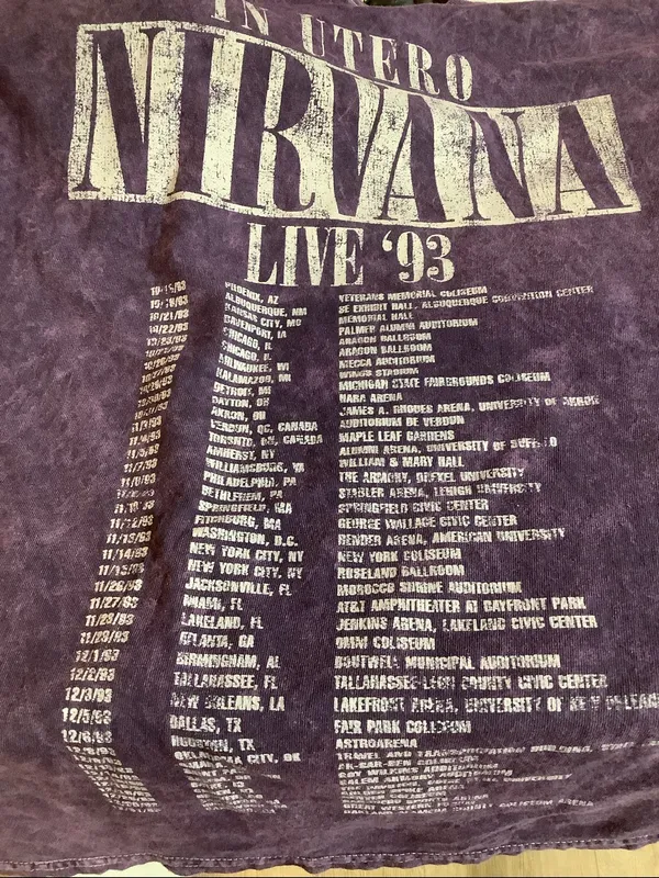 Nirvana Size Medium Purple Washed Logo Tee, Preloved - Image 5