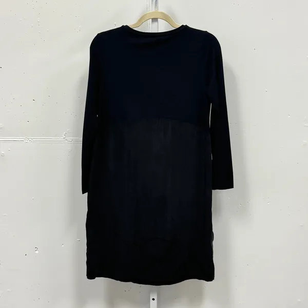 COS Mixed Media Cupro Viscose Long Sleeve Shift Dress‎ Women's Small - Image 3
