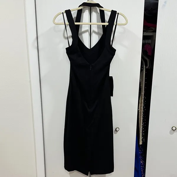 Bebe Black V-Neck Strappy dress - Image 5