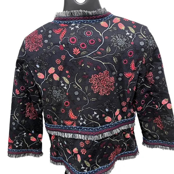 Ann Taylor Loft Primavera Fringe Trimmed Jacket size 2 - Image 4