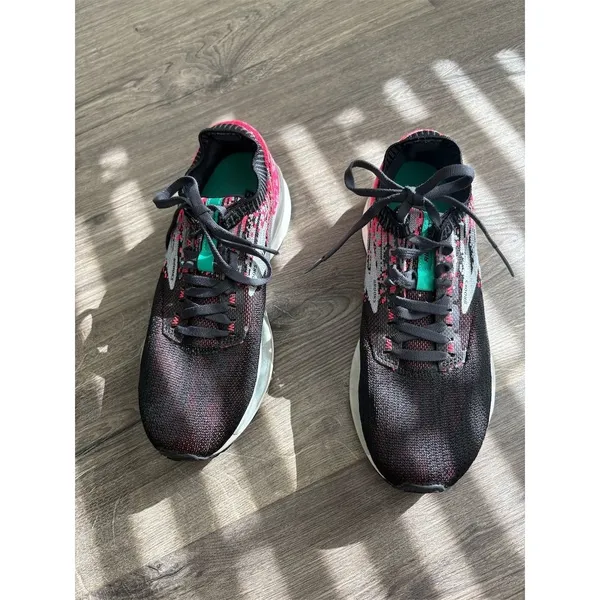 Brooks Ricochet 7 Women Running Shoes Black‎ Pink Teal DNA AMP Athletic Sz 7 - Image 2