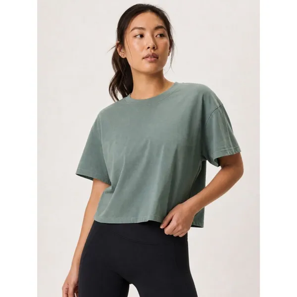 Lululemon Cates Cropped Tee Sage Green Size 12 - Image 2