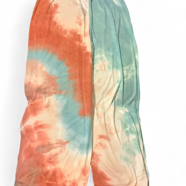 Knox Rose Tie-Dye Wide Leg Pants - Peach & Aqua Sz XL - Image 7