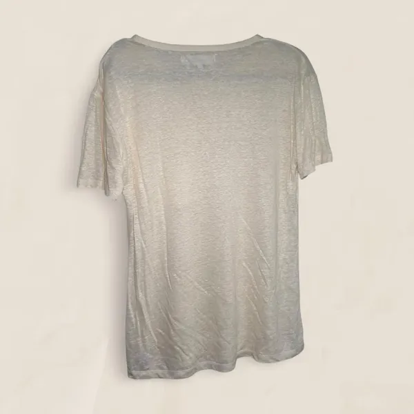 Derek Lam cream linen Gold Hardware elevated basic T shirt M Minimalist - Image 3
