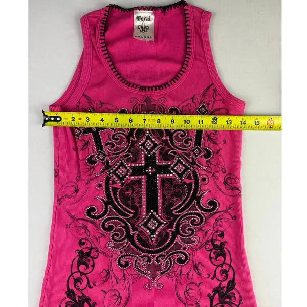 Y2K Vocal Crystal Hot Pink Tank Top - Size XL - Image 6