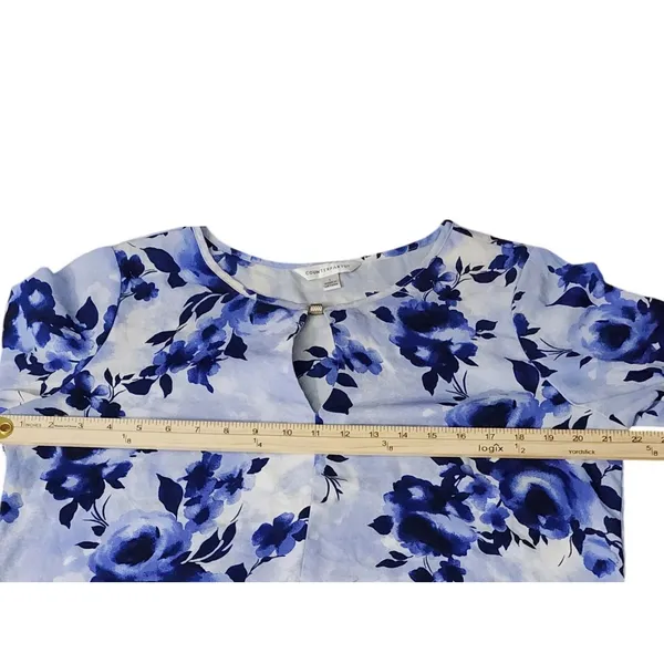 Counterparts Womens Cottagecore Blouse Blue‎ Floral Bell Sleeve Large - Image 7