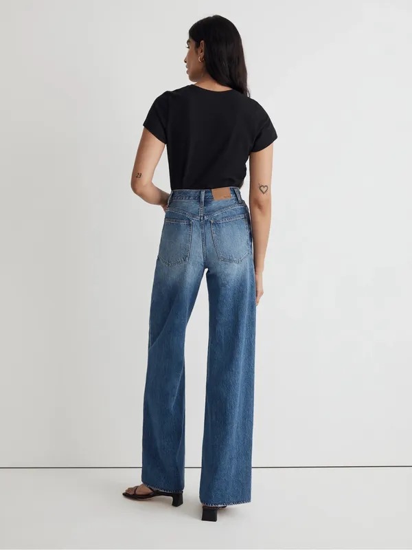 Madewell Superwide Leg Jeans High Rise Blue Denim Size 28 - Image 4