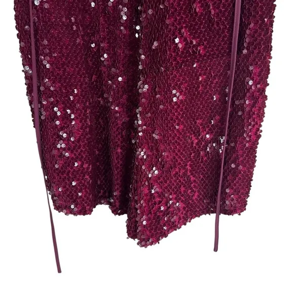 NWT Forever 21 Romper Womens 2X Wine Red Sequin V-Neck NYE‎ Vegas Holiday Glam - Image 4