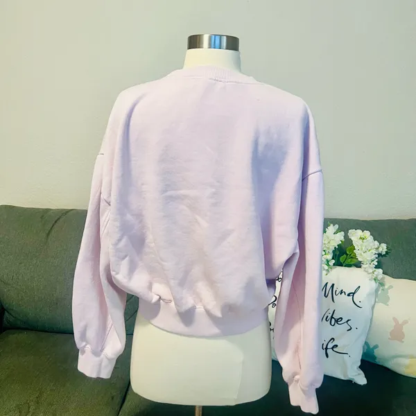 Zara Pale Pink Semi Cropped Sweatshirt - Image 6