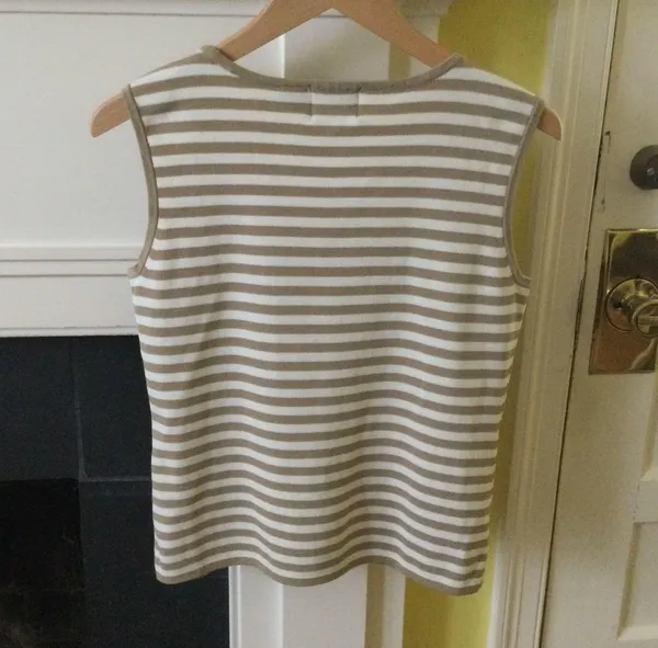 Nicaya Sleeveless Sweater Tank Tan & White - Sz Medium - Image 2