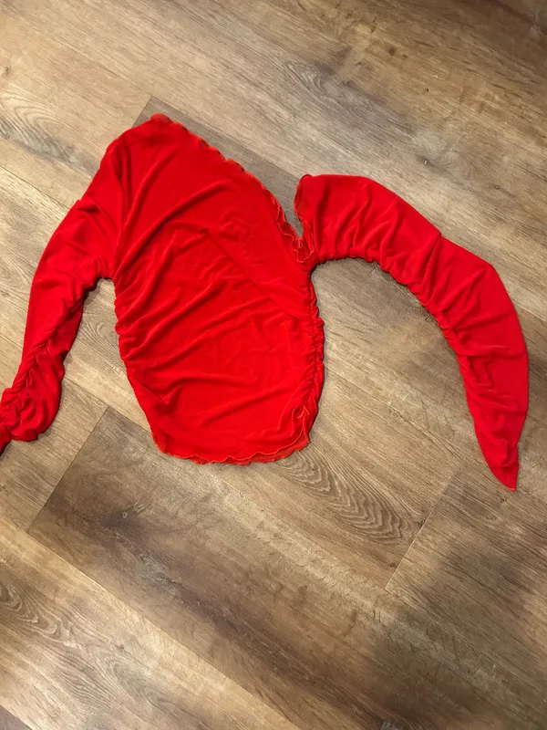 Red mesh long sleeve shirt - Image 2