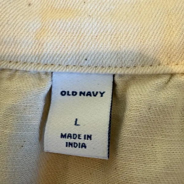 Old Navy Women Square Neck Longsleeve Cream Top Size Large Tiered Cotton Fall - Image 5
