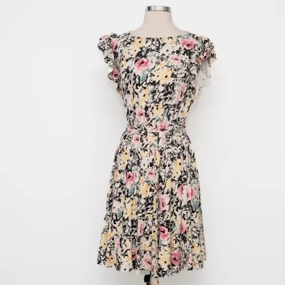 Lauren‎ Ralph Lauren. New! Knit Floral Ruffle Sleeve Dress. - Image 2