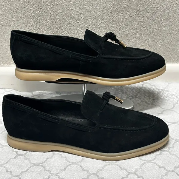 Guess Black Leather Aryana Suede Slip On Loafers Women’s Size 9M - Image 3