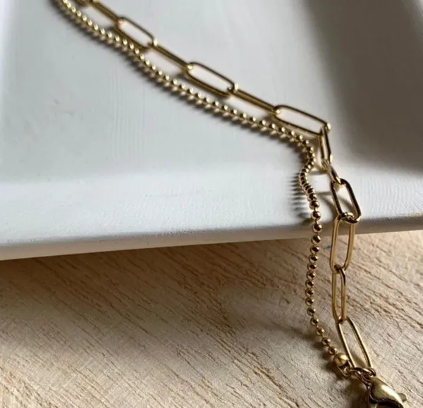 18K Gold layered paperclip bracelet - Image 2
