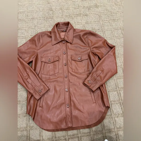 BlankNYC Women's Brown Faux Leather Jacket - Image 3