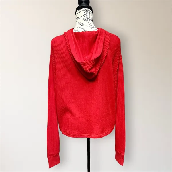 NWT EleVen Venus Williams M Red Ribbed Cotton Tennis Golf Performance Hoodie Top - Image 5