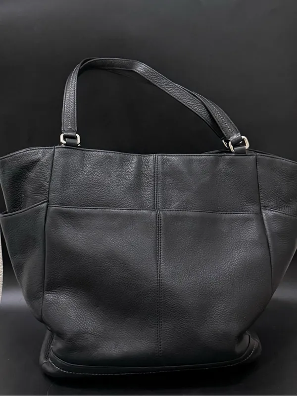 COACH F23662 Park Black Pebbled Leather North/South Tote Bag - Image 3