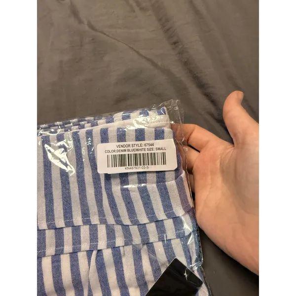 NWT Lulus Size Small‎ Seaside Skipper Blue Striped Off-The-Shoulder Mini Dress - Image 6
