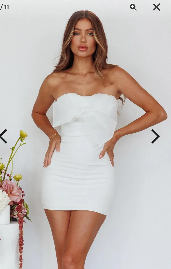 Selfie Leslie Zadora Bow Bust Mini Dress - Off White - Image 3
