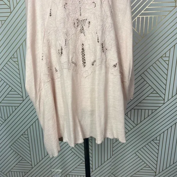 Free People Cool Nights Crochet Cardigan Conch Pink Size Small‎ - Image 11