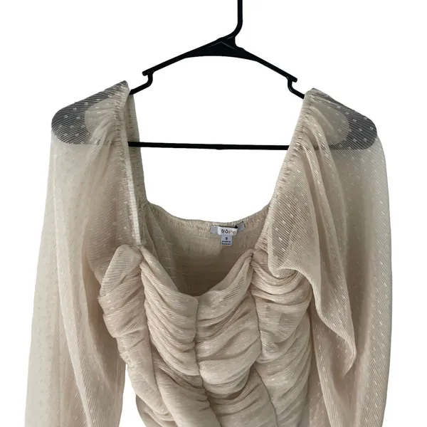 Biashe Women's‎ Size Small Cream Swiss Dot Puff Lace Body Suit - Image 2