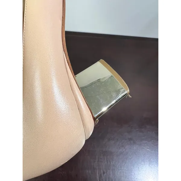 Nicholas Kirkwood‎ Sculptural Block Heel Pumps Nude Leather Office Shoes Size 37 - Image 4