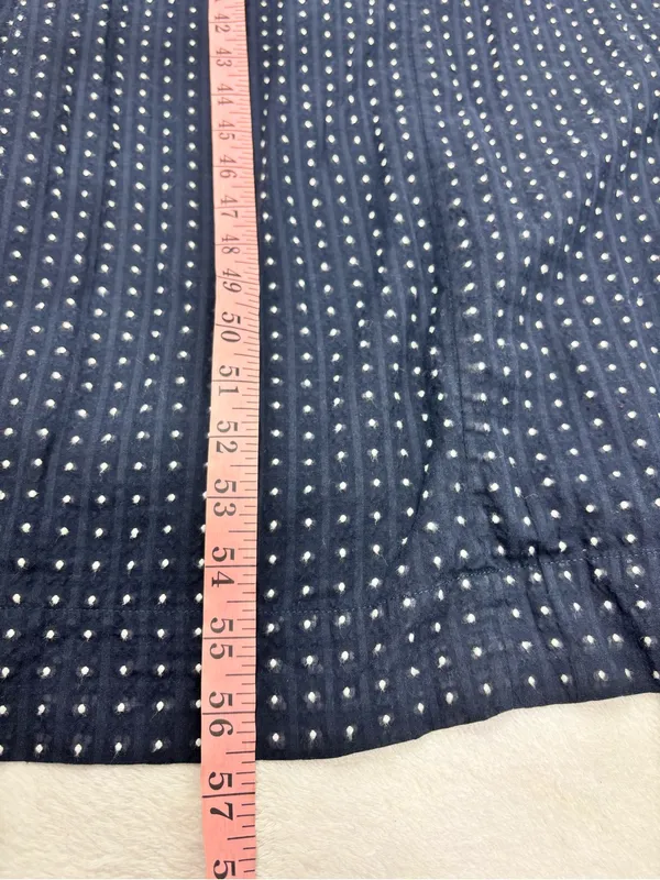 J. Crew Navy Polka Dot Maxi Slip Cotton Dress Size L - Image 9