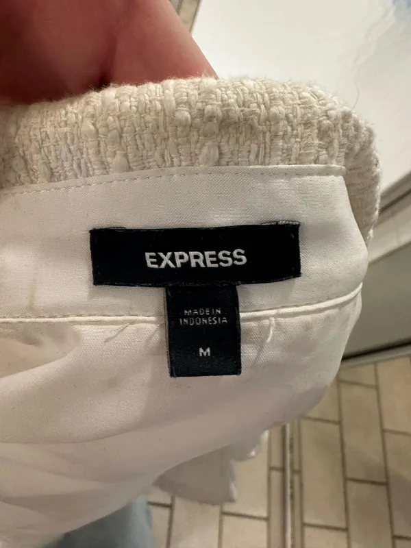 Express White Cropped Jacket - Image 5