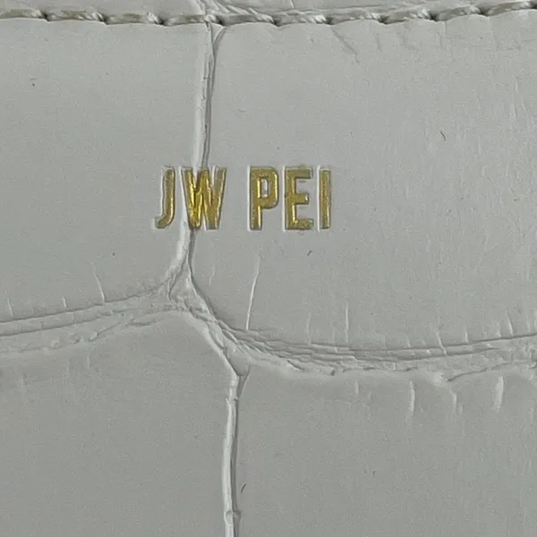 JW PEI Ruby White Croc Embossed Vegan Faux Leather Shoulder Crescent Handbag - Image 4