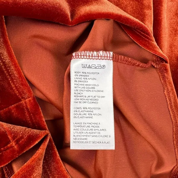 Urban Outfitters Goldmine Velvet Long Sleeve Romper Terra‎ Cotta Orange Size XS - Image 6