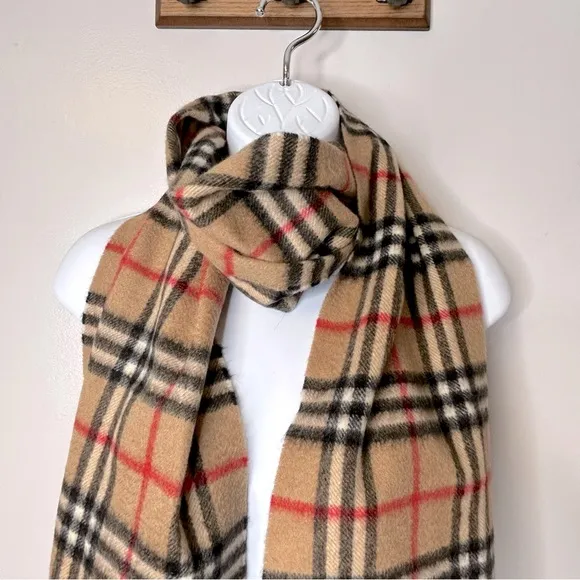 Burberrys‎ Vintage Nova Check Tan Scarf in Archive Beige - Image 3