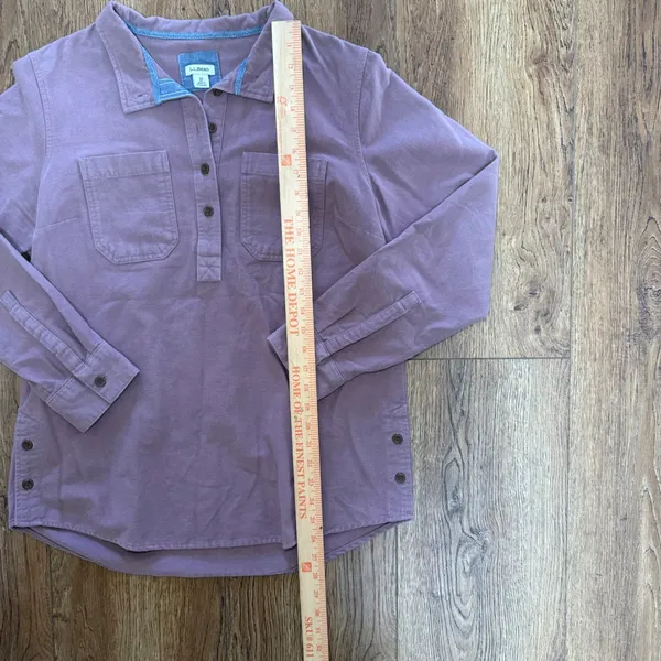 LL Bean‎ Womens Mauve Purple 100% Cotton Henley Long Sleeve Sweater Item Size M - Image 6